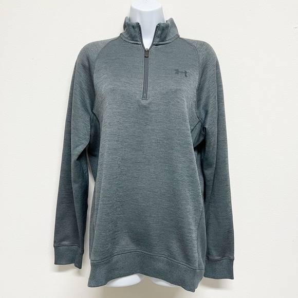 Under Armour Mens Gray Golf Quarter Zip Storm Cold Gear Pullover Sweater Size M - Picture 3 of 10